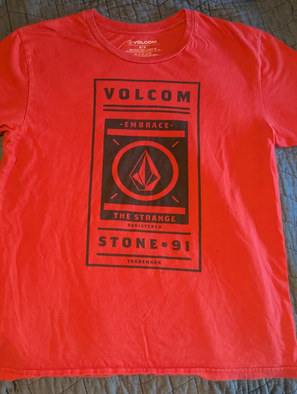 Volcom Graphic Tee in Coral Red